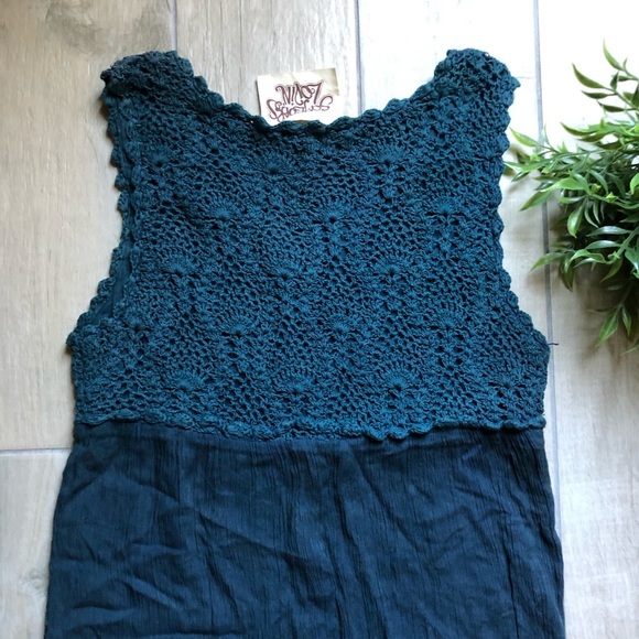 Somedays lovin’ boho longline maxi vest sleeveless duster in dark teal. Size S - Picture 6 of 9